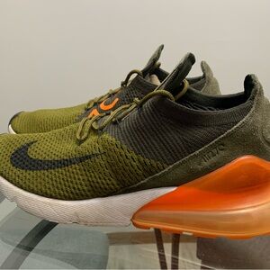 Nike Air max 270 Green and Orange Athletic Shoes Men 10